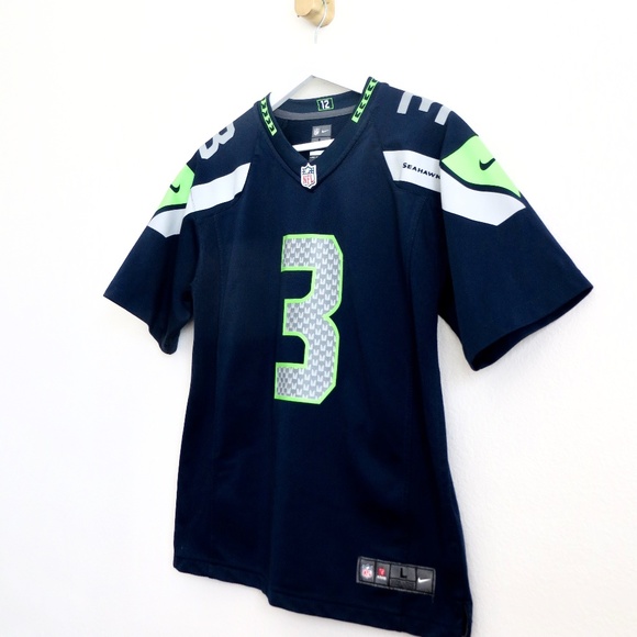 NEW! NIKE On Field NFL Seattle Seahawks Jersey RUSSELL WILSON # 3 SZ L (14-16) - Picture 3 of 9